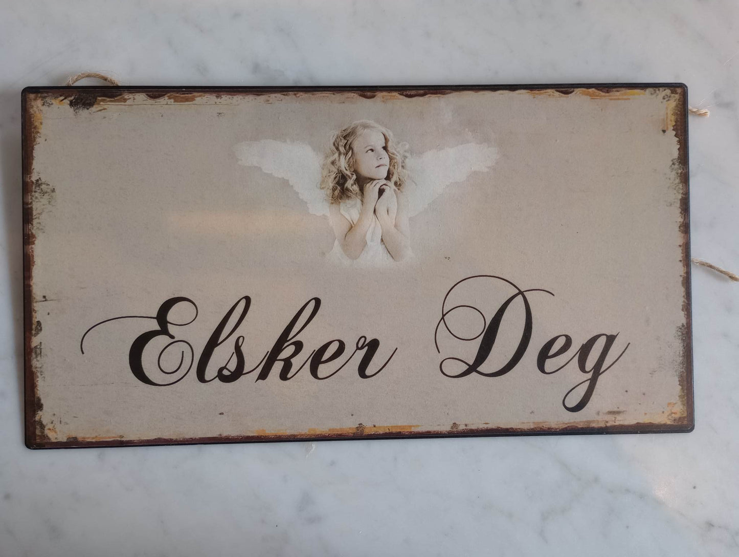 Metalskilt: Elsker deg
