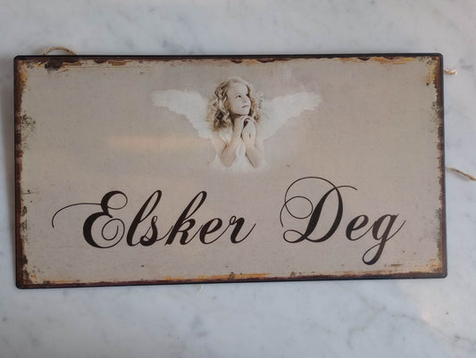Metalskilt: Elsker deg