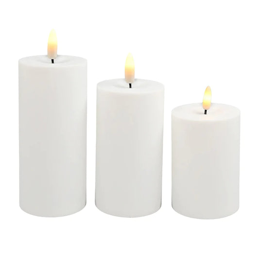 LED bloklys, sæt med 3 stk