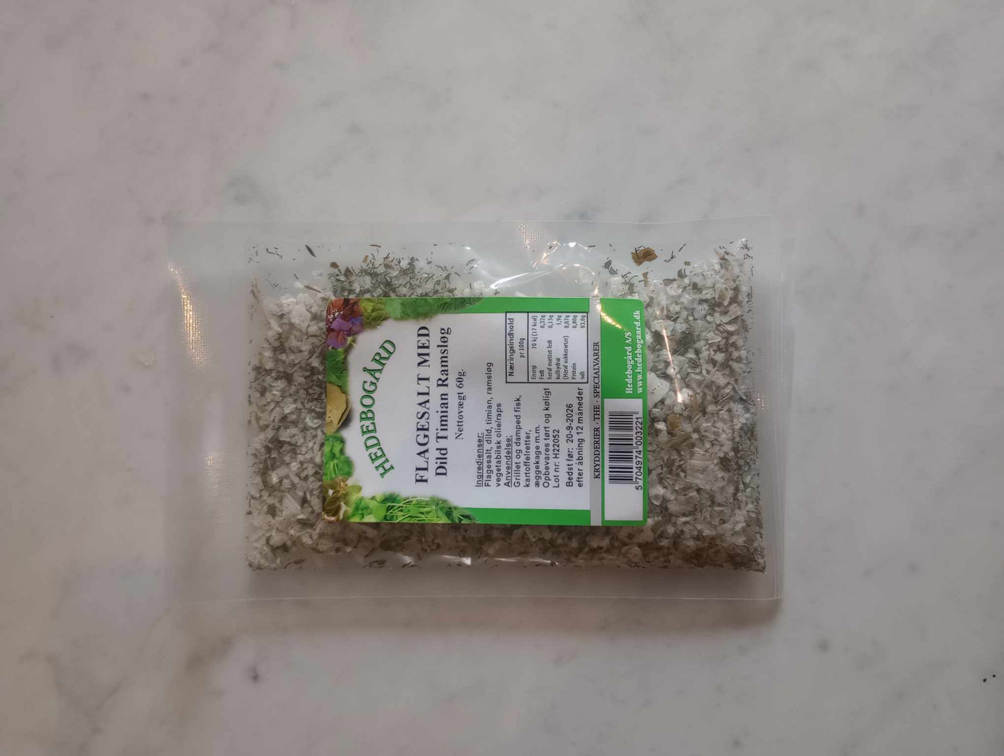 Flagesalt med dild, timian og ramsløg