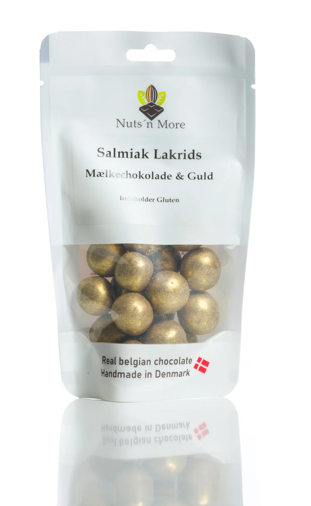 Salmiaklakrids m. mælkechokolade og guld