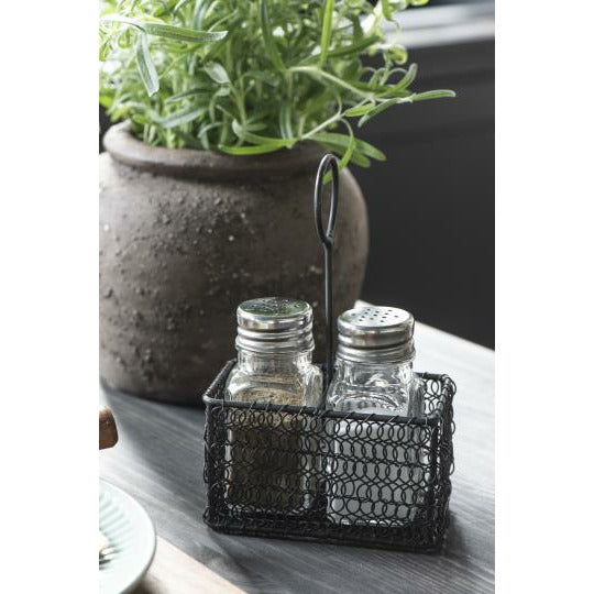 Salt/peber holder, sort