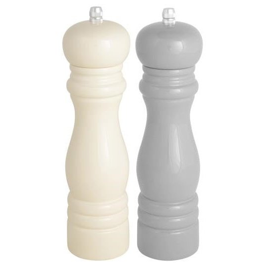 Salt- & peberkværn creme/grå, sæt af 2