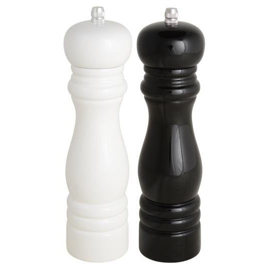 Salt- & peberkværn hvid/sort, sæt af 2