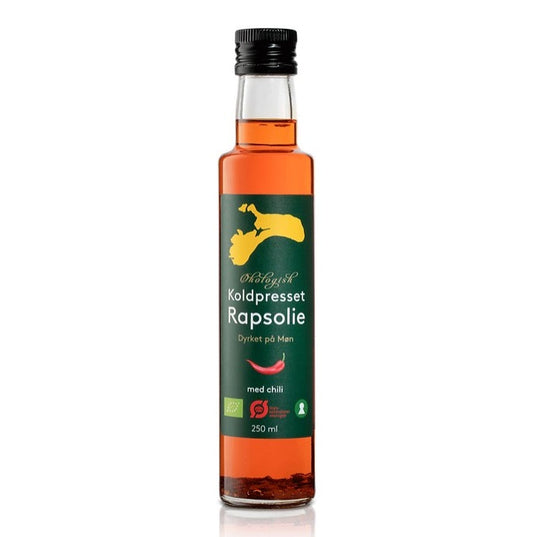 Økologisk koldpresset rapsolie med chili