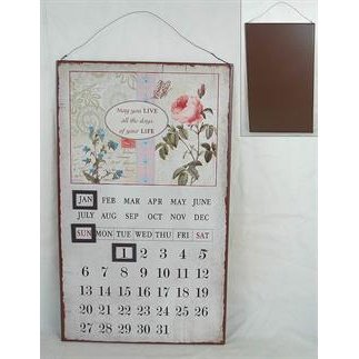 Metalkalender med rose
