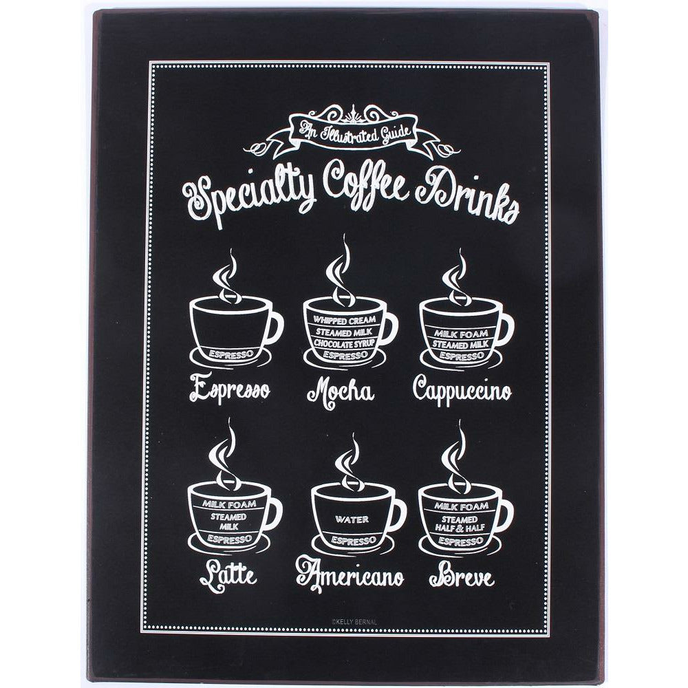 Metalskilt Specialty coffee drinks