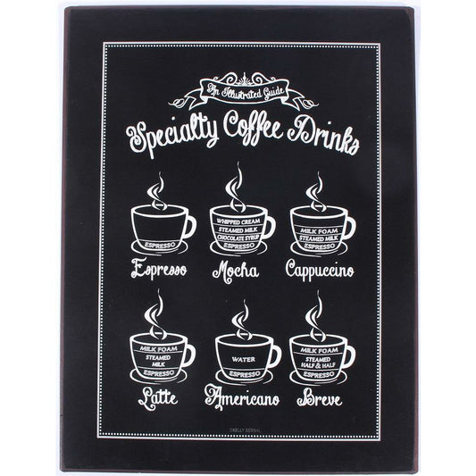 Metalskilt Specialty coffee drinks