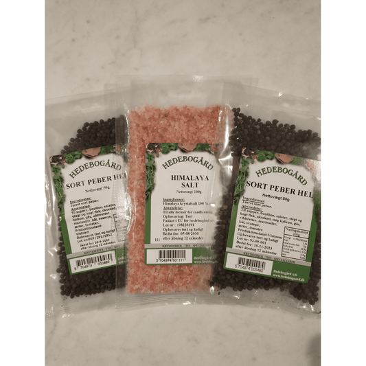 Hedebogaard Himalayasalt grov & 2 * Sort peber hel
