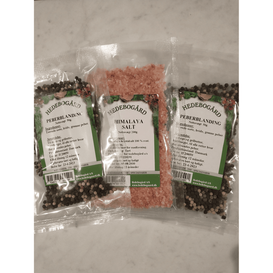Hedebogaard Himalayasalt grov & 2 * Peberblanding hel