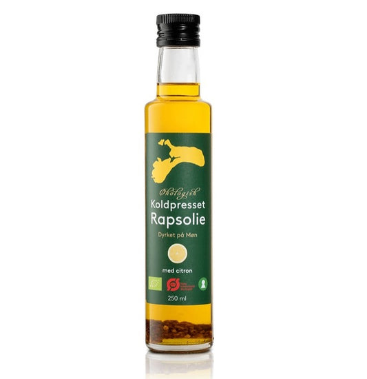 Økologisk koldpresset rapsolie med citron