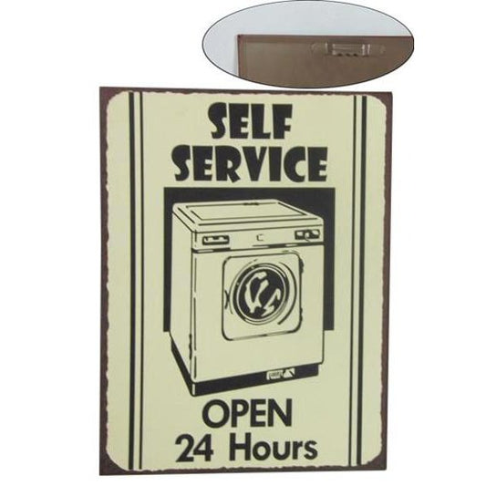 Metaltskilt Self Service Open 24 hours