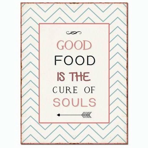 Metalskilt Good food is the cure of souls