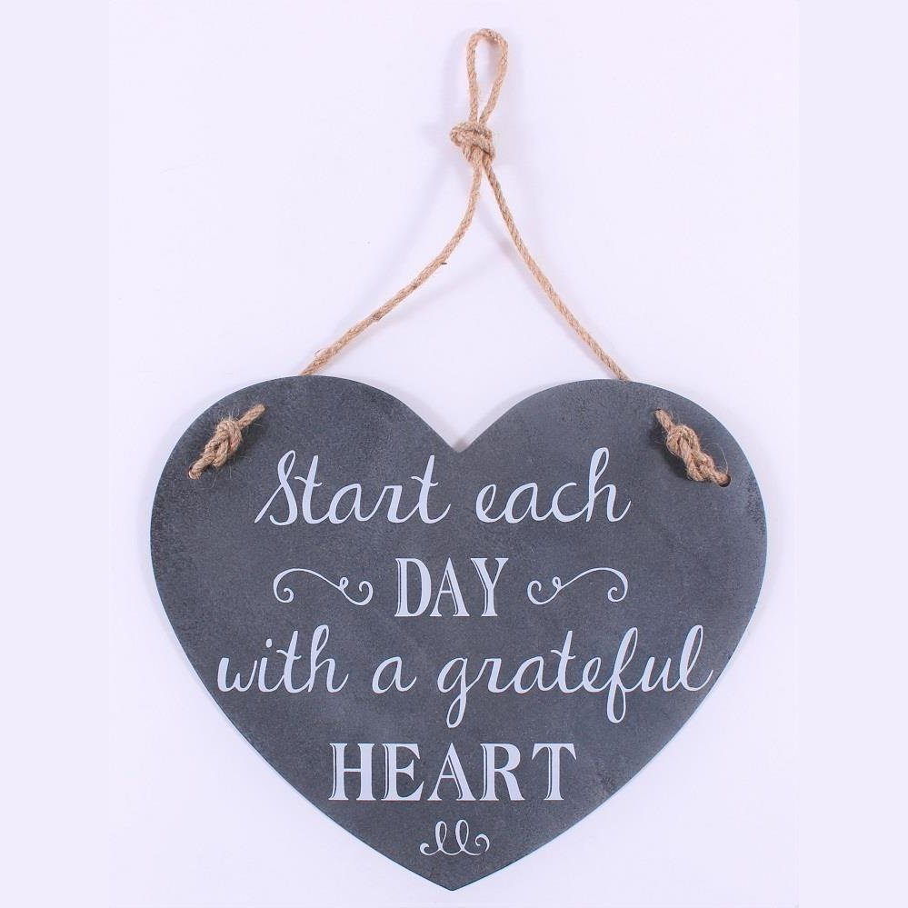 Metalskilt Start each day with a grateful heart
