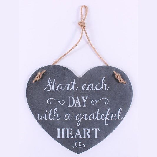 Metalskilt Start each day with a grateful heart
